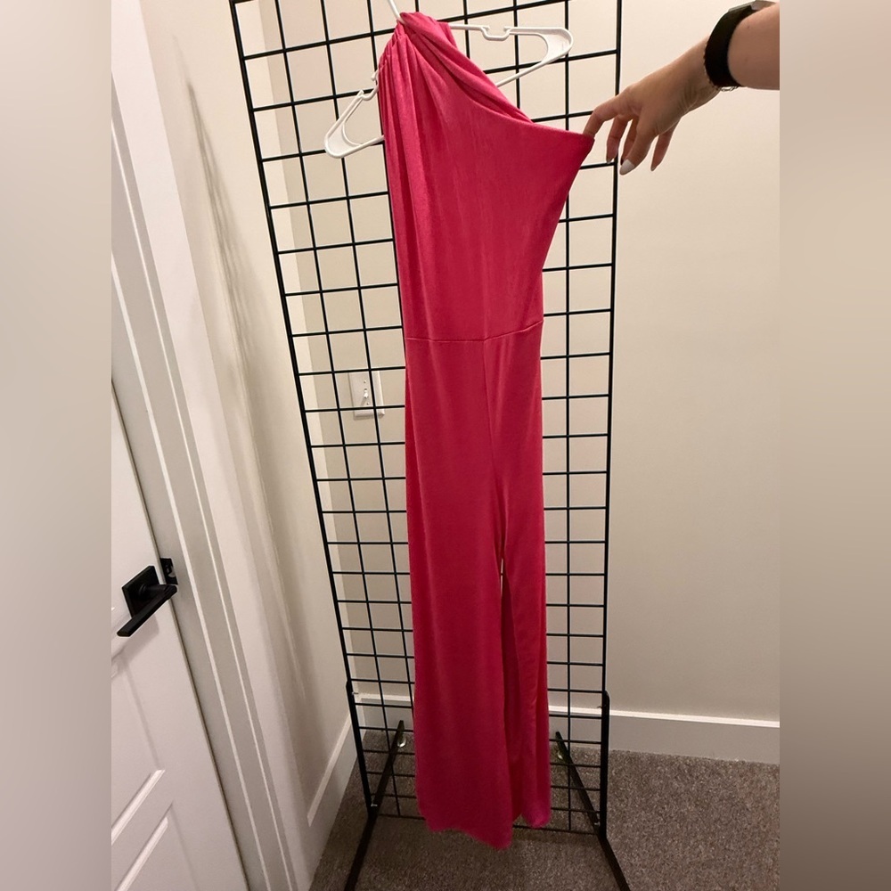 Elegant Pink Sparkly Jumpsuit